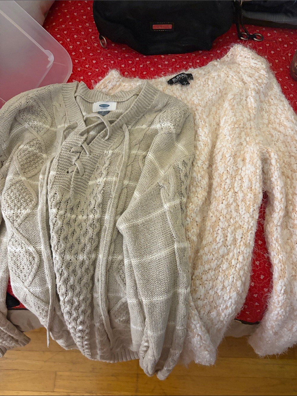 Cuddl Duds Cream Bouclé V-Neck Sweater